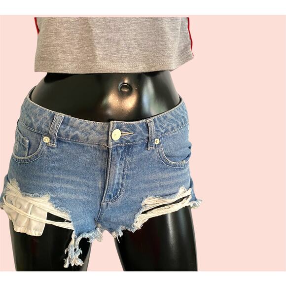 Forever 21 Distressed Zipper Shorts - Picture 1 of 3